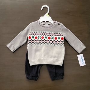 Carters baby size 3 months sweater and corduroy pants